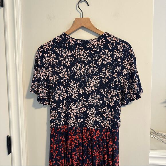 Boden Navy Blue Pink Red Floral Maxi Dress 8L - Picture 6 of 9